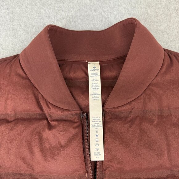 Lululemon Womens Size 8 Puffer Vest Dark Cedar Brown Nylon Goose Down & Around‎ - Picture 4 of 15